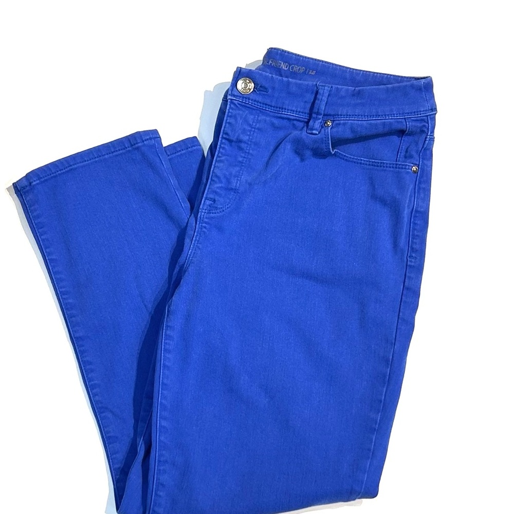 Chicos So Slimming Girlfriend Crop Pants Size 1.5 Royal Blue